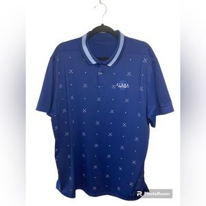 Nike blue pattern short sleeve golf polo shirt. Siena. XL